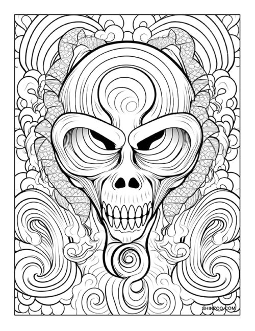 Trippy Art Coloring Page 03