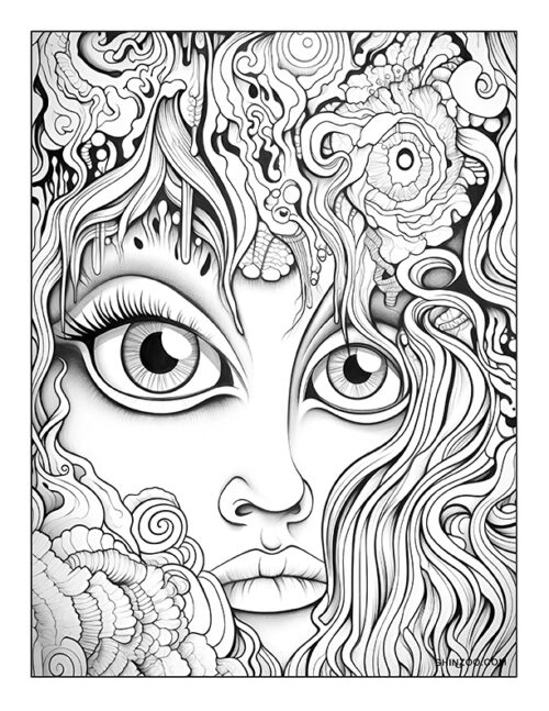 Trippy Art Coloring Page 06