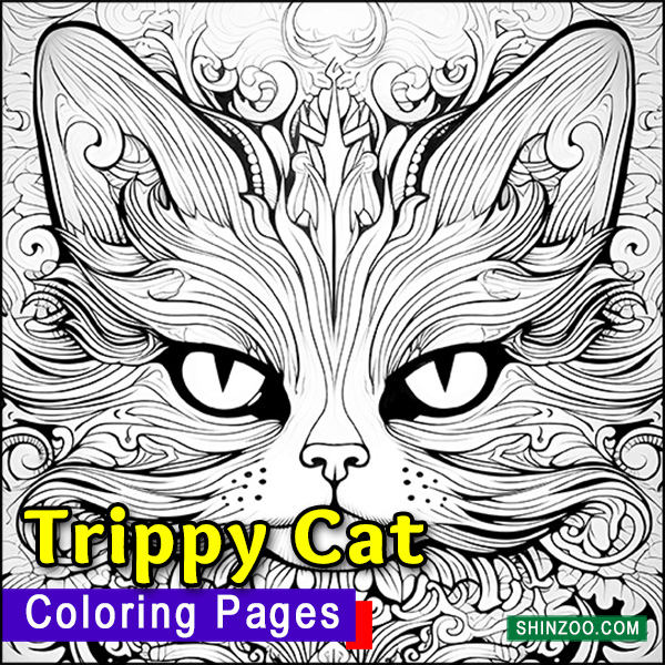 Trippy Cat Coloring Pages
