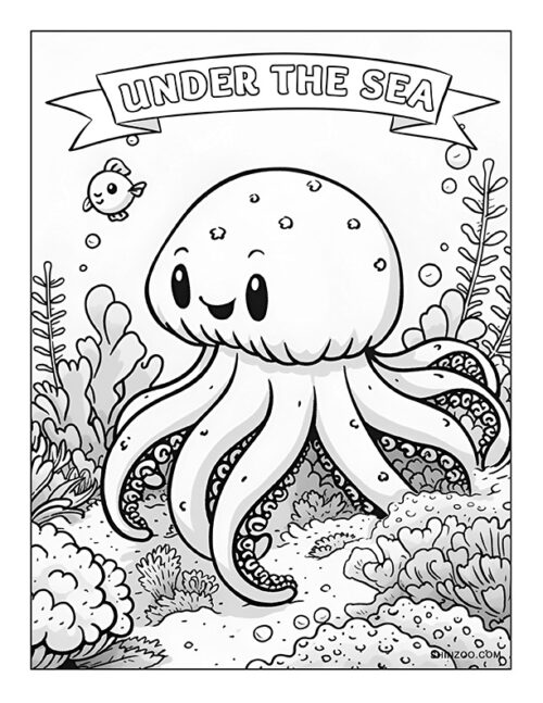 Under the Sea Creatures Coloring Page 01