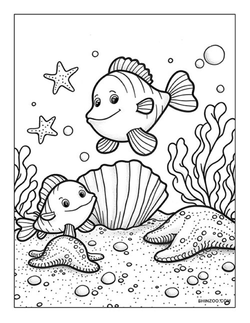 Under the Sea Creatures Coloring Page 02