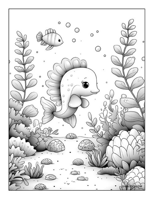 Under the Sea Creatures Coloring Page 04