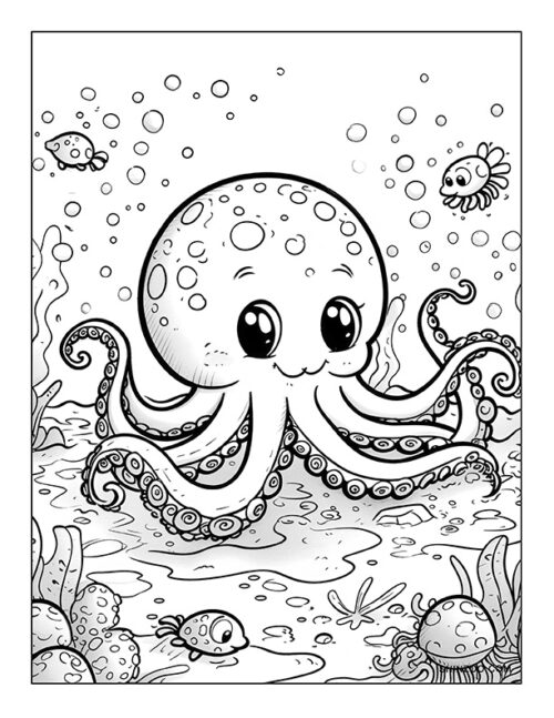 Under the Sea Creatures Coloring Page 08