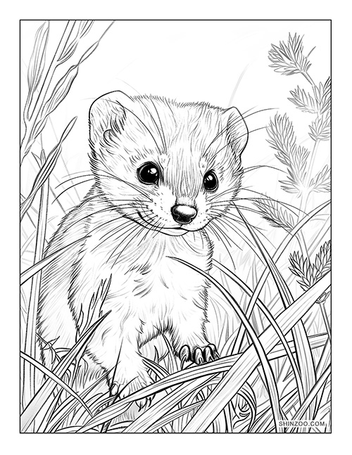 Weasel Coloring Page 01