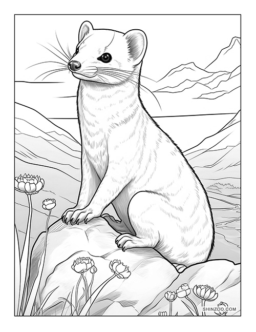 Weasel Coloring Page 03