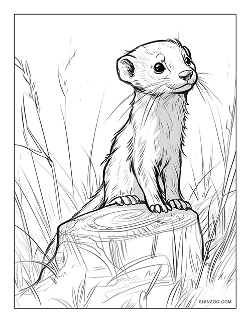 Weasel Coloring Page 04