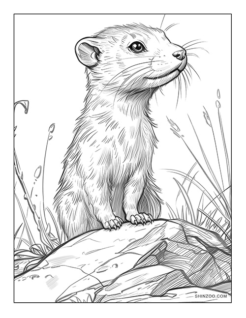 Weasel Coloring Page 05