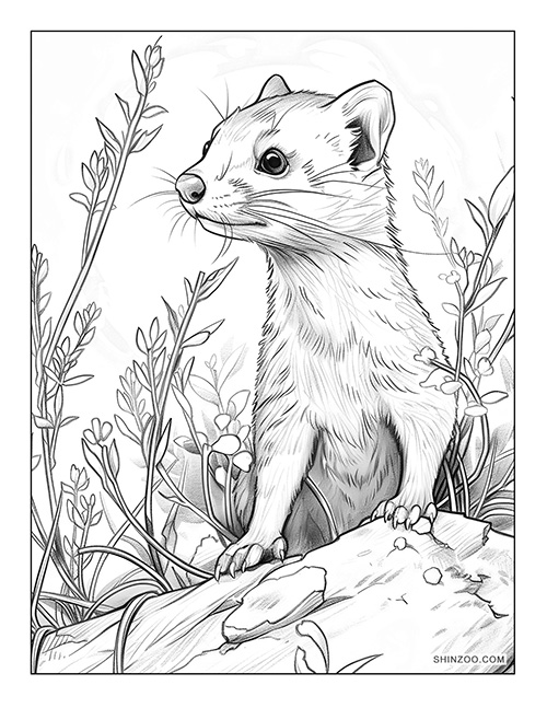 Weasel Coloring Page 06