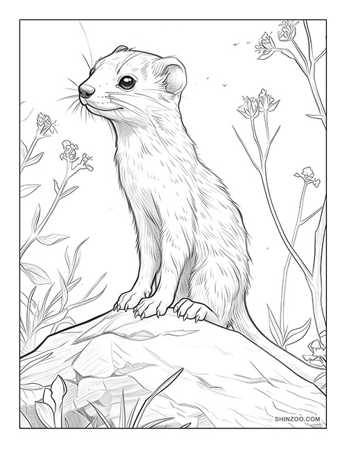 Weasel Coloring Page 07