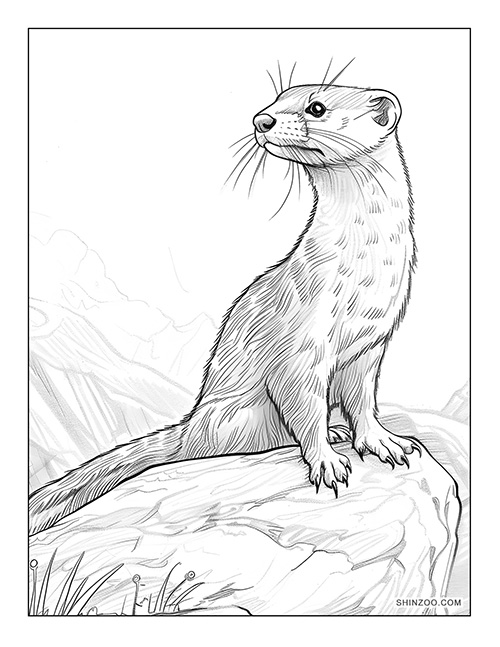 Weasel Coloring Page 08