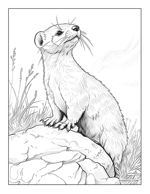 Weasel Coloring Page 09