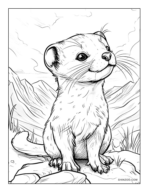 Weasel Coloring Page 12