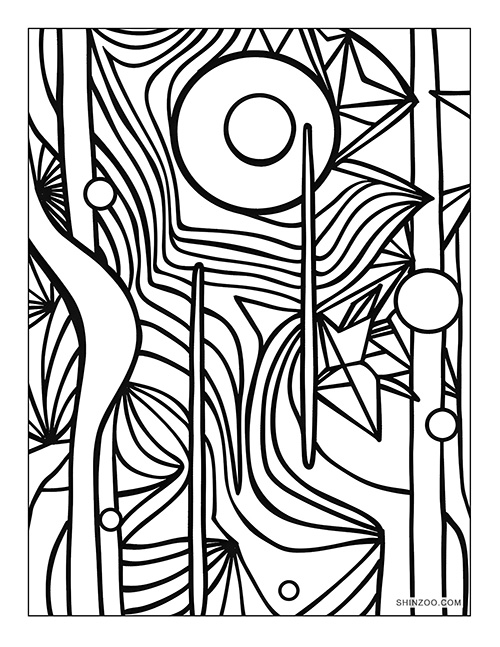 Abstract Art Coloring Page 01