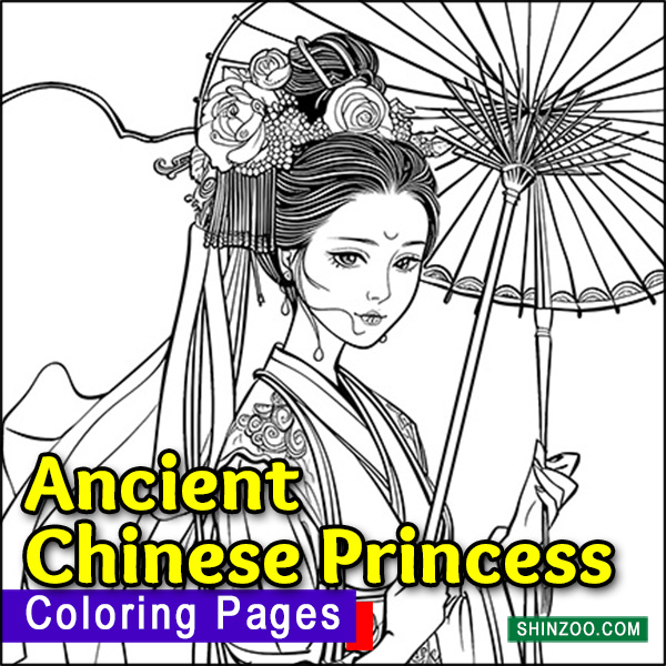 Ancient Chinese Princess Coloring Pages Printable