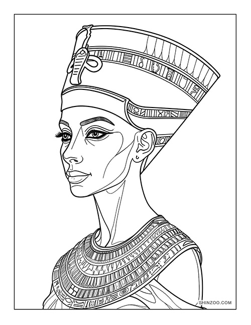 Ancient Egyptian Queen Coloring Page 01