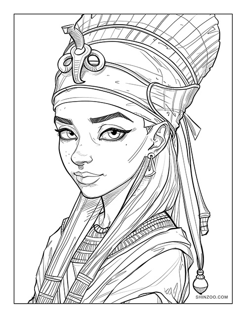 Ancient Egyptian Queen Coloring Page 03