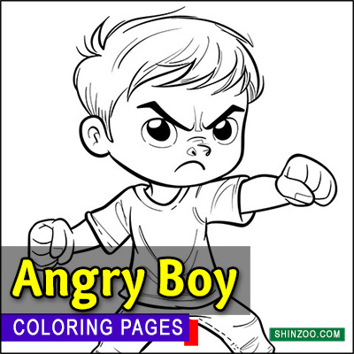Angry Boy Coloring Pages Printable