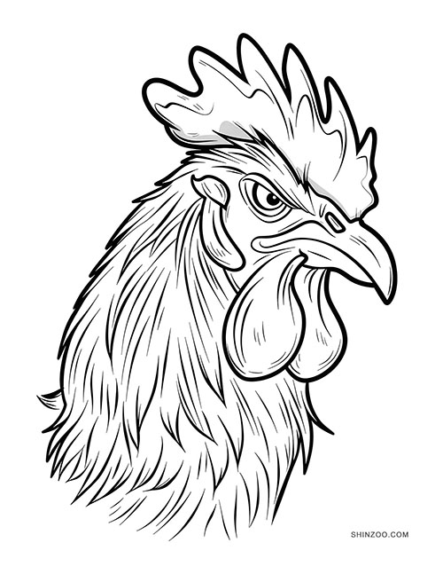 Angry Rooster Coloring Pages 01