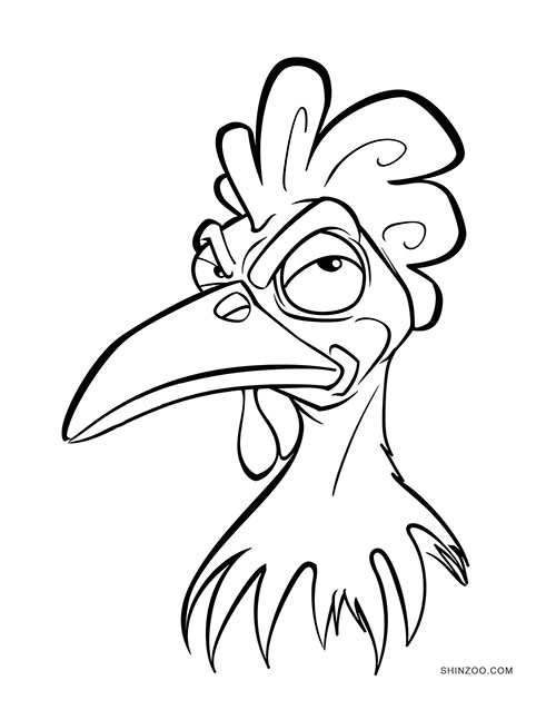 Angry Rooster Coloring Pages 02