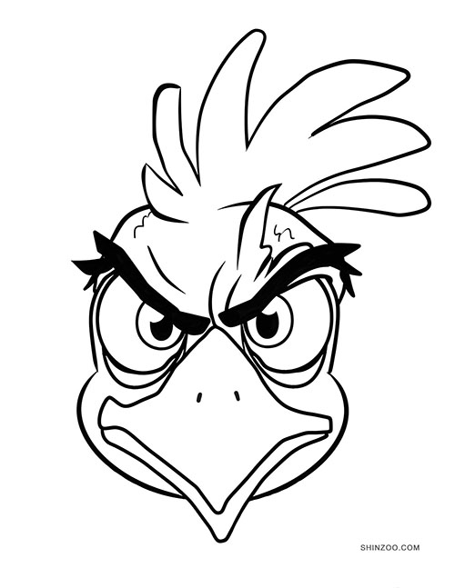 Angry Rooster Coloring Pages 03
