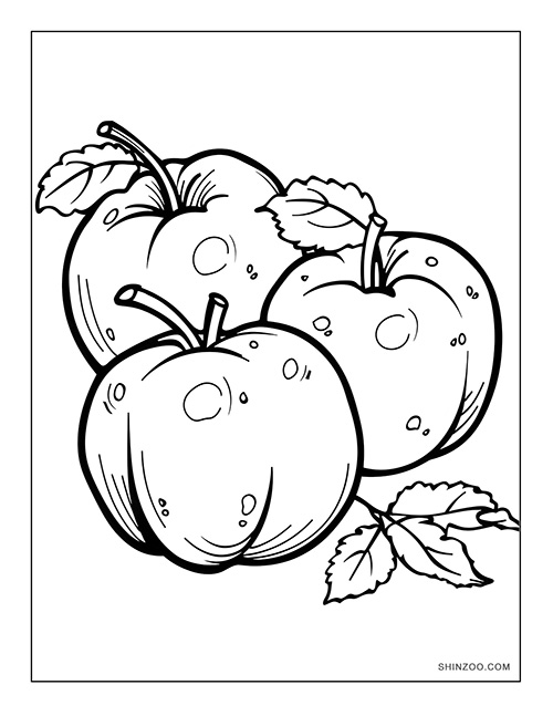 Apples Coloring Page 01