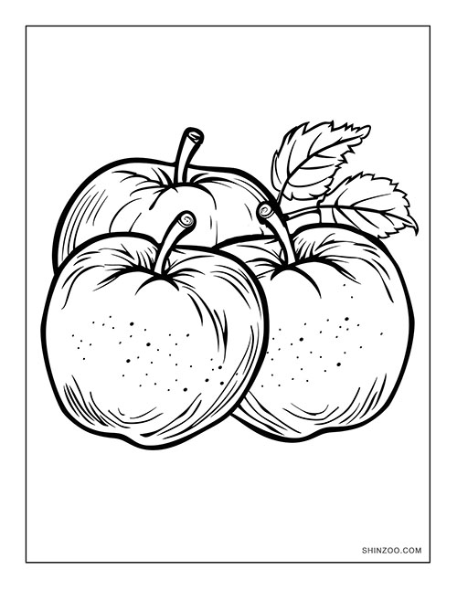 Apples Coloring Page 02