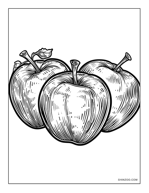 Apples Coloring Page 03