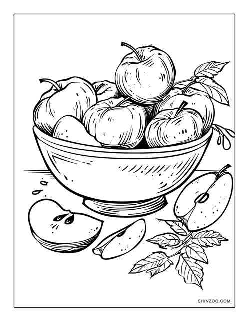 Apples Coloring Page 06