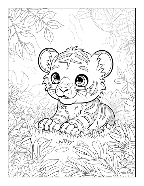 Baby Tiger Coloring Page 01