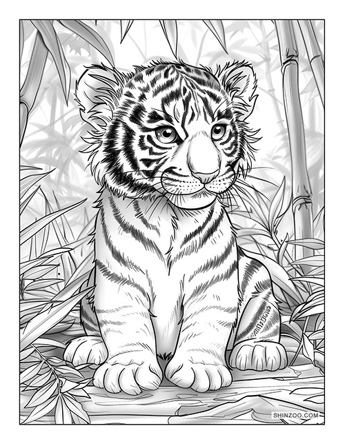 Baby Tiger Coloring Page 02