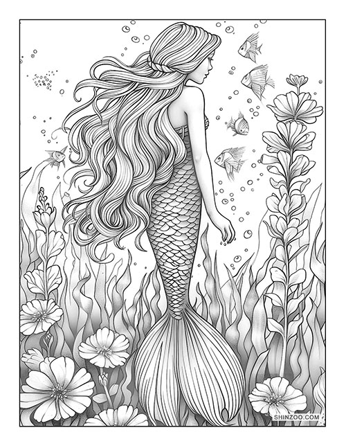 Beautiful Mermaids Coloring Page 01