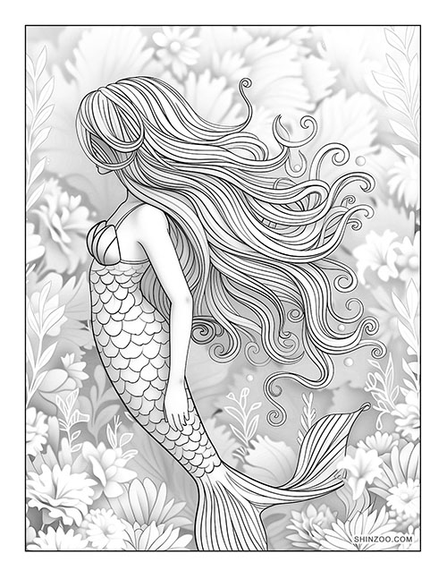 Beautiful Mermaids Coloring Page 03