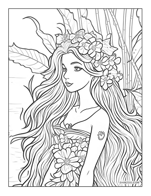 Beautiful Mermaids Coloring Page 04