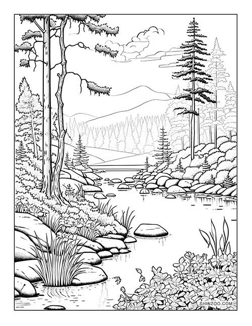 Beautiful Nature Coloring Page 02