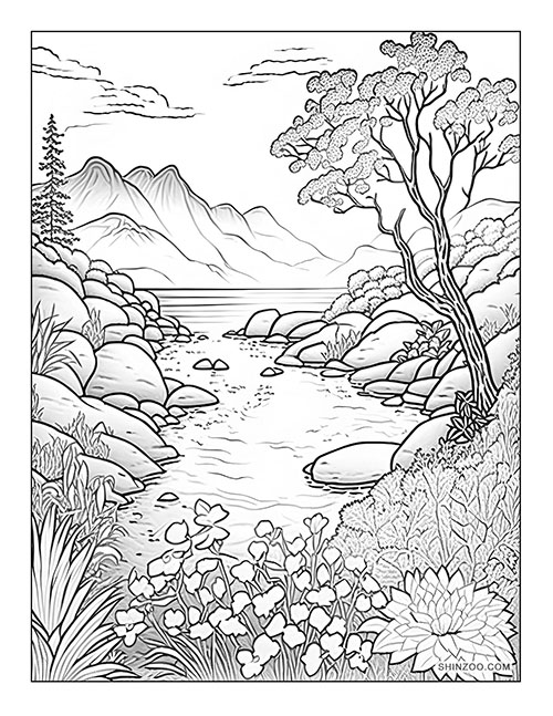 Beautiful Nature Coloring Page 03