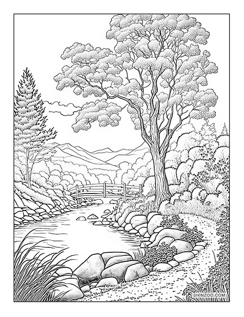 Beautiful Nature Coloring Page 04