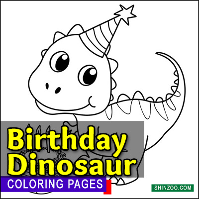 Birthday Dinosaur Coloring Pages Printable