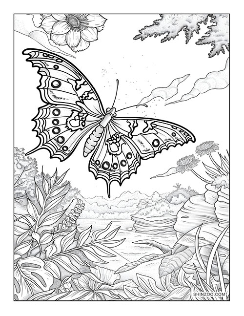 Butterflies Coloring Page 03
