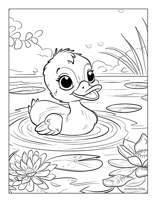 Cartoon Duck Coloring Page 03