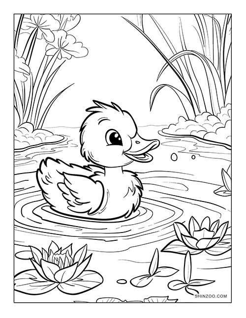 Cartoon Duck Coloring Page 04