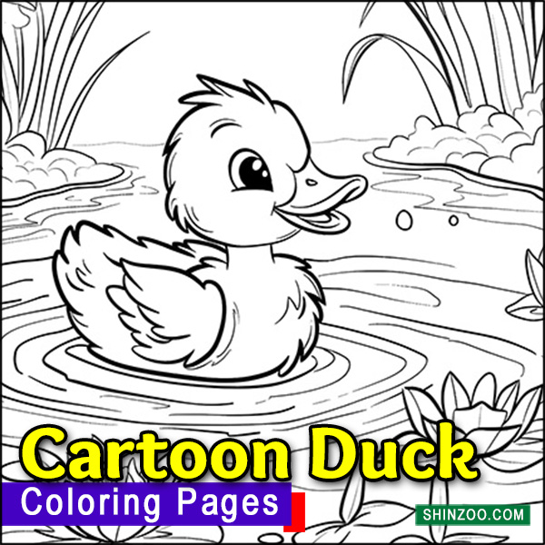 Cartoon Duck Coloring Pages Printable