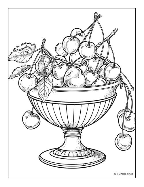 Cherries Coloring Page 06