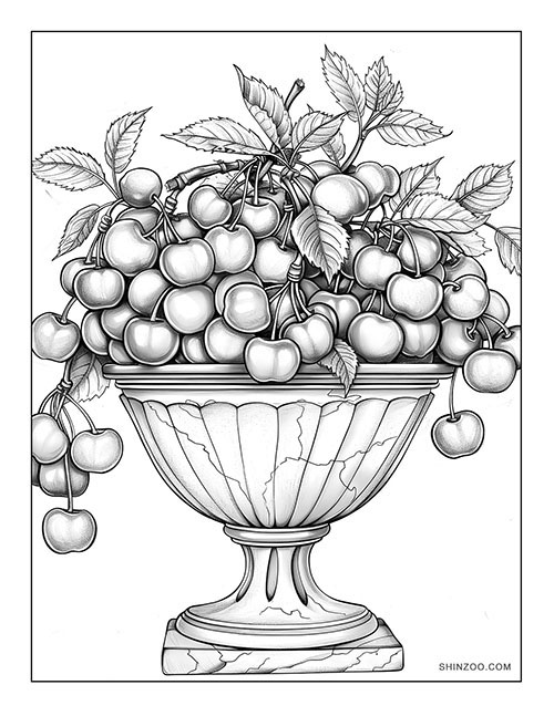 Cherries Coloring Page 07