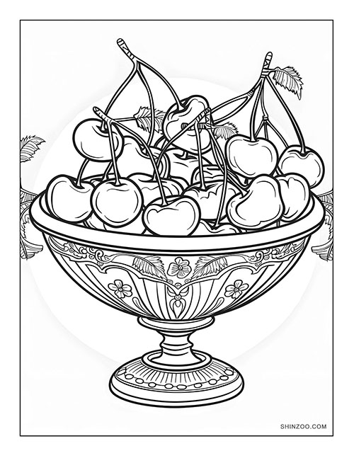 Cherries Coloring Page 08