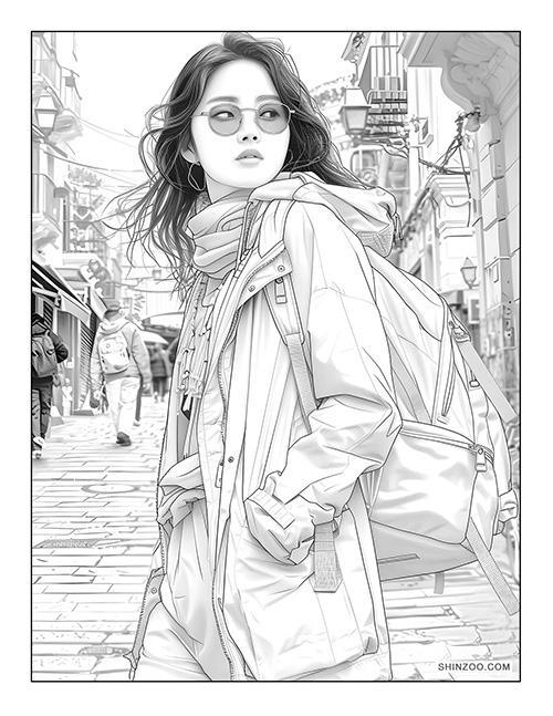 City Girl Coloring Page 01