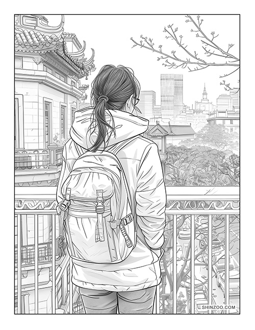 City Girl Coloring Page 02