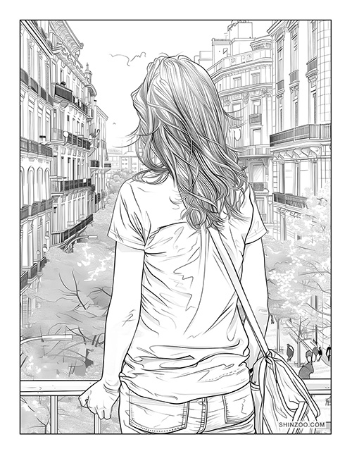 City Girl Coloring Page 03