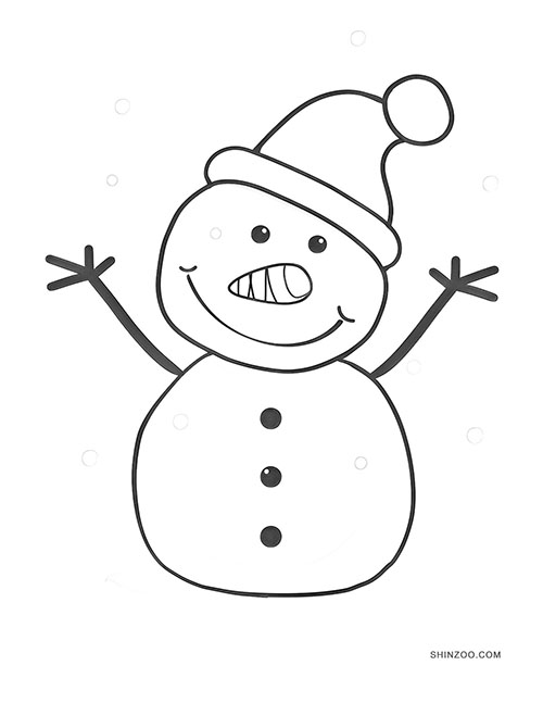 Cute Snowman Coloring Pages 01