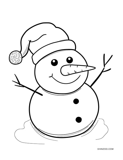 Cute Snowman Coloring Pages 02