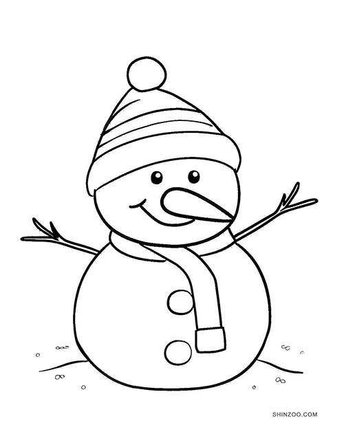 Cute Snowman Coloring Pages 03
